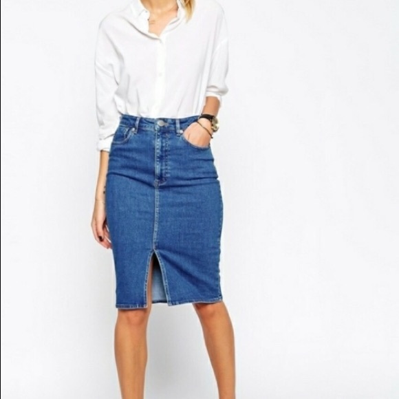 ASOS Dresses & Skirts - ASOS Jean denim skirt high waist